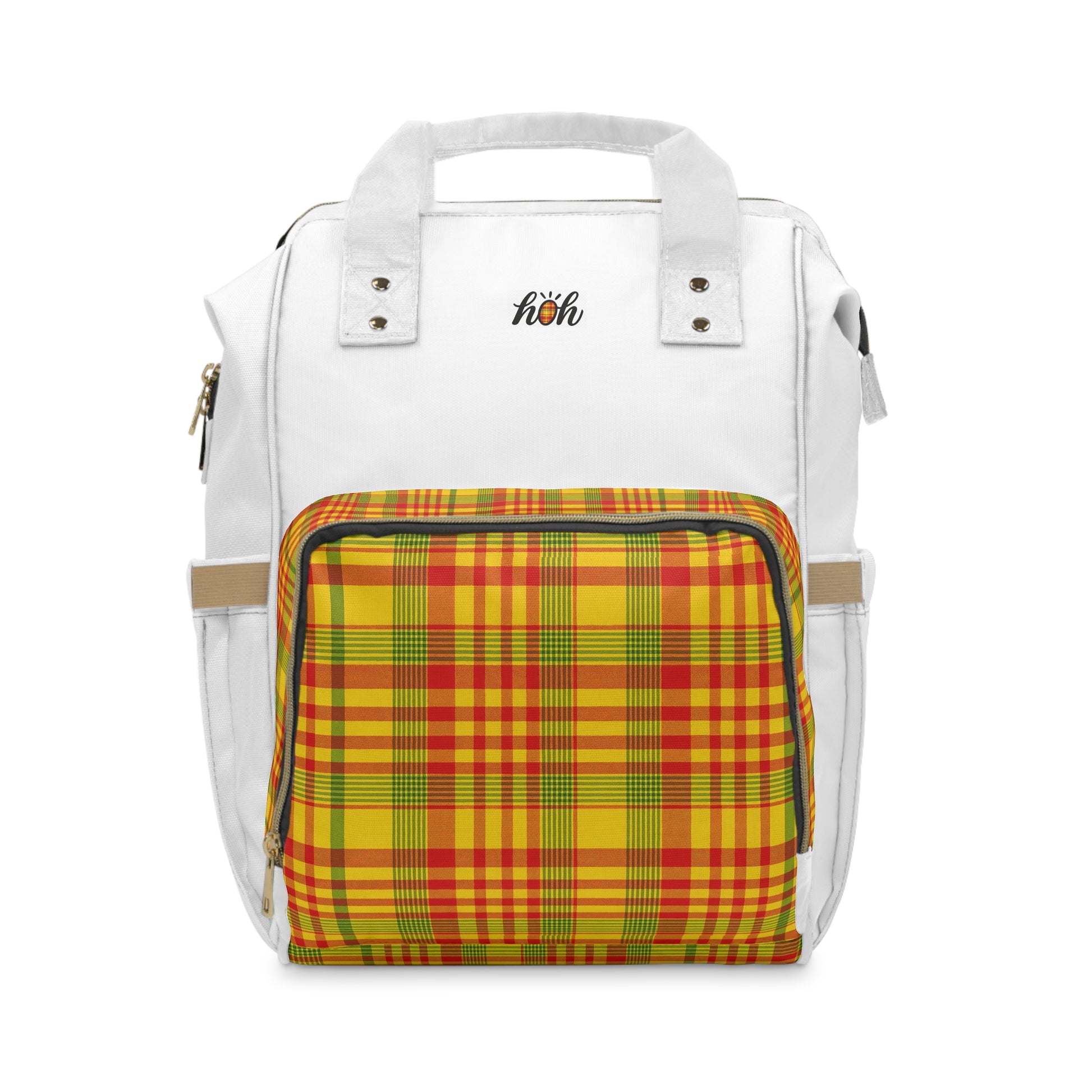 Stylish Plaid Diaper Backpack, Trendy Baby Bag, Functional Maternity Backpack, Gift for New Moms, Modern Nursery Essentials