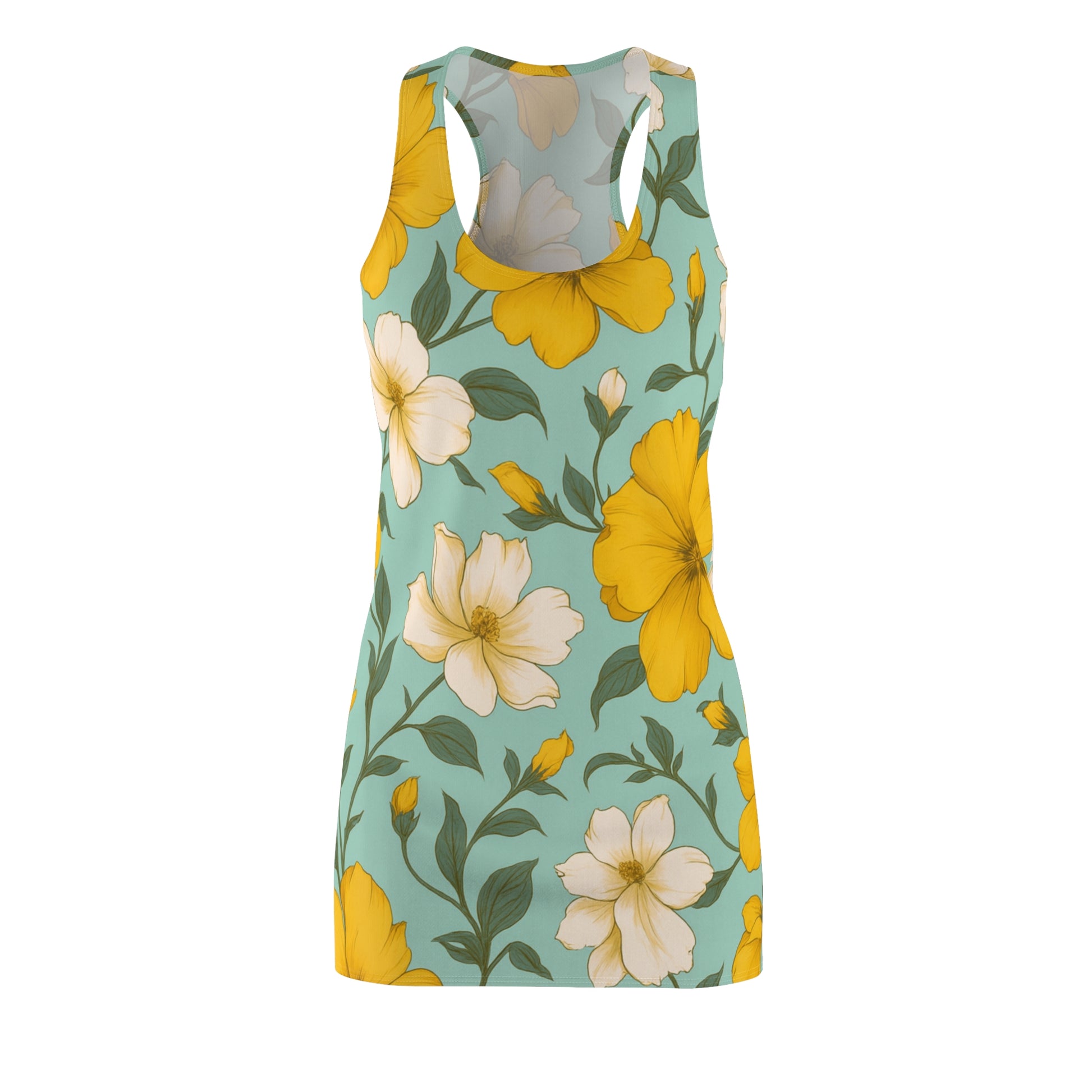 Floral Print Racerback Dress - Summer Vibes, Casual Wear, Beach Party, Spring Fashion, Gift for Her