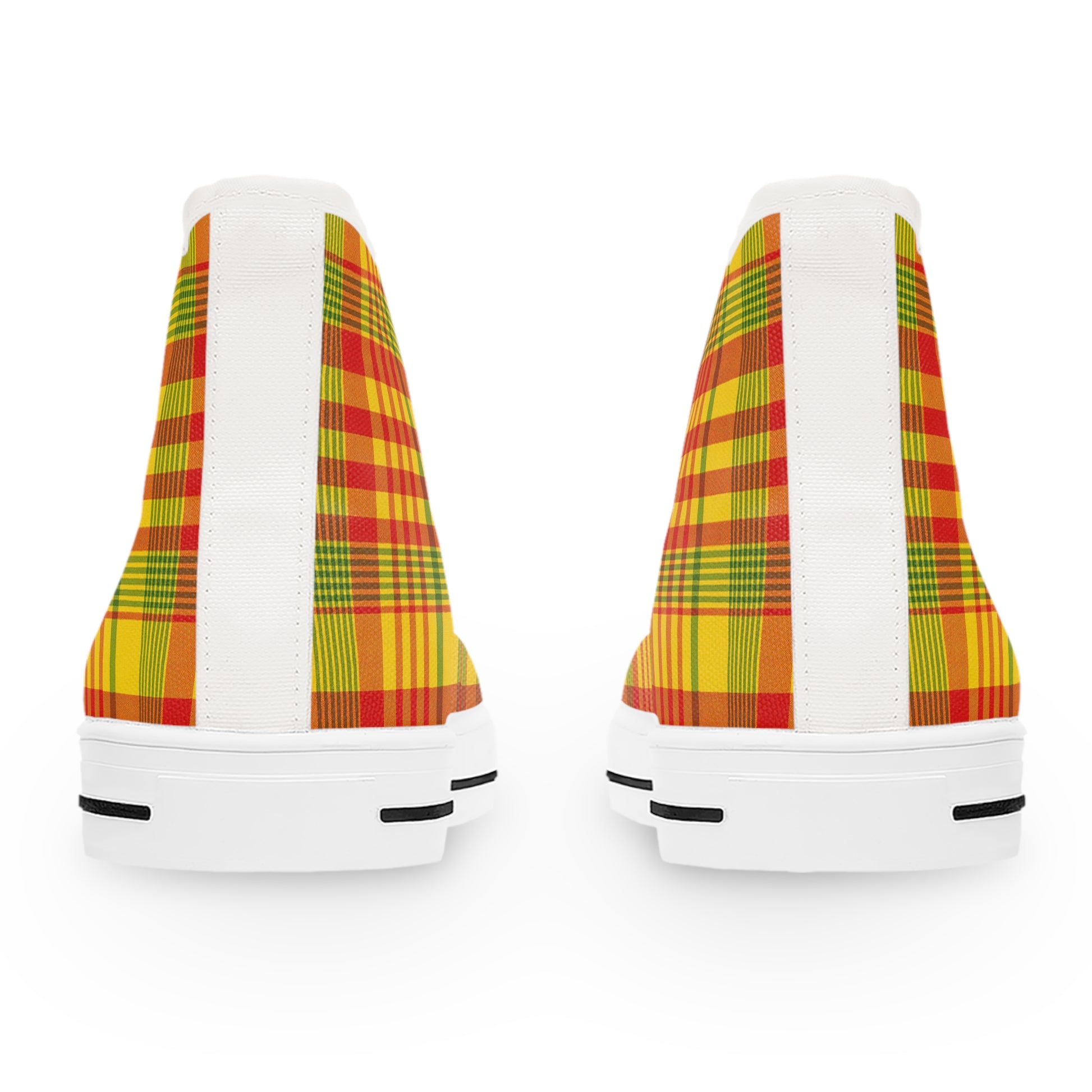 Colorful Plaid Women's High Top Sneakers, Casual Footwear, Trendy Sneakers, Fashionable Gift, Everyday Wear, Spring Styles