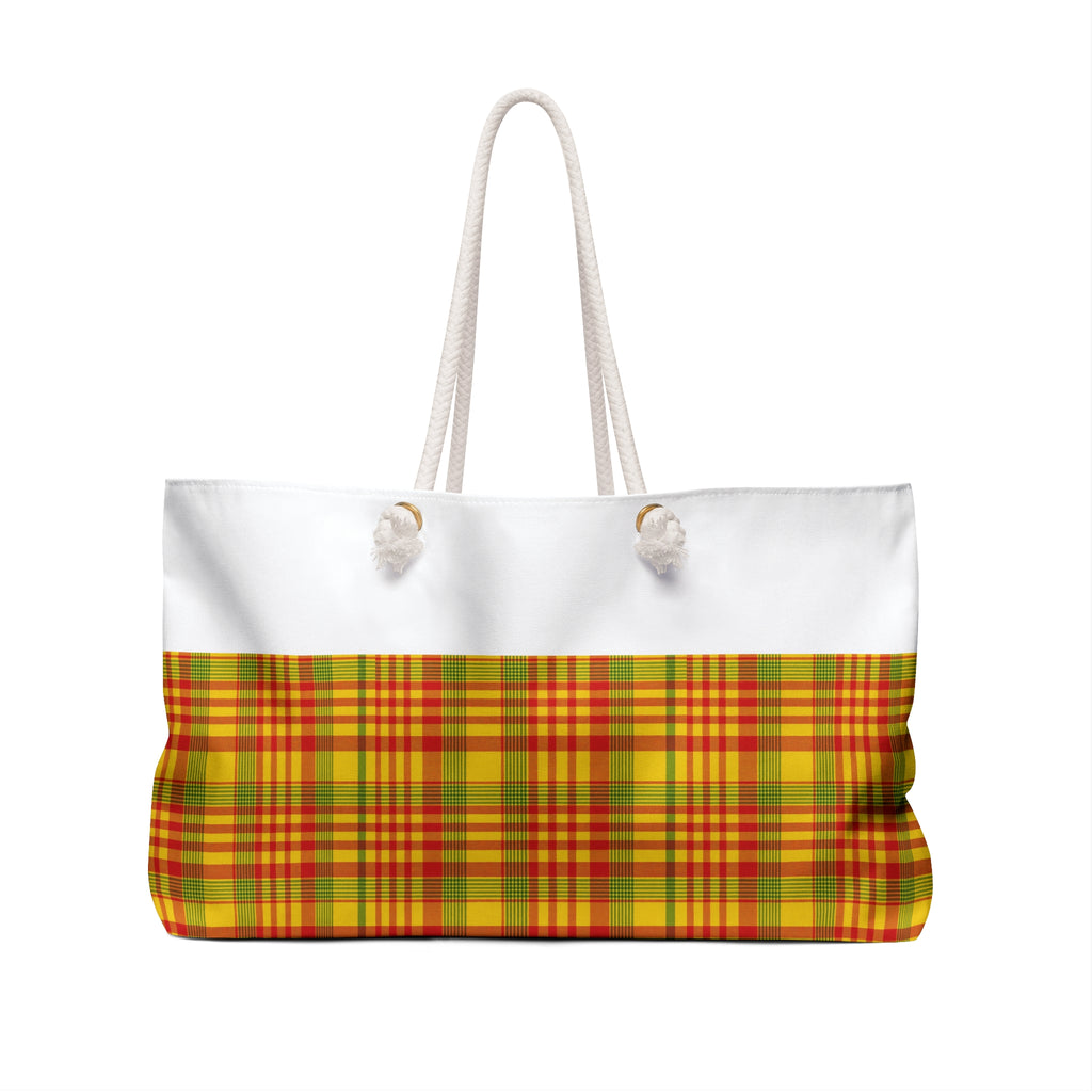 Madras Weekender Bag, Travel Tote, Beach Bag, Gym Bag, Picnic Bag, Gift for Her