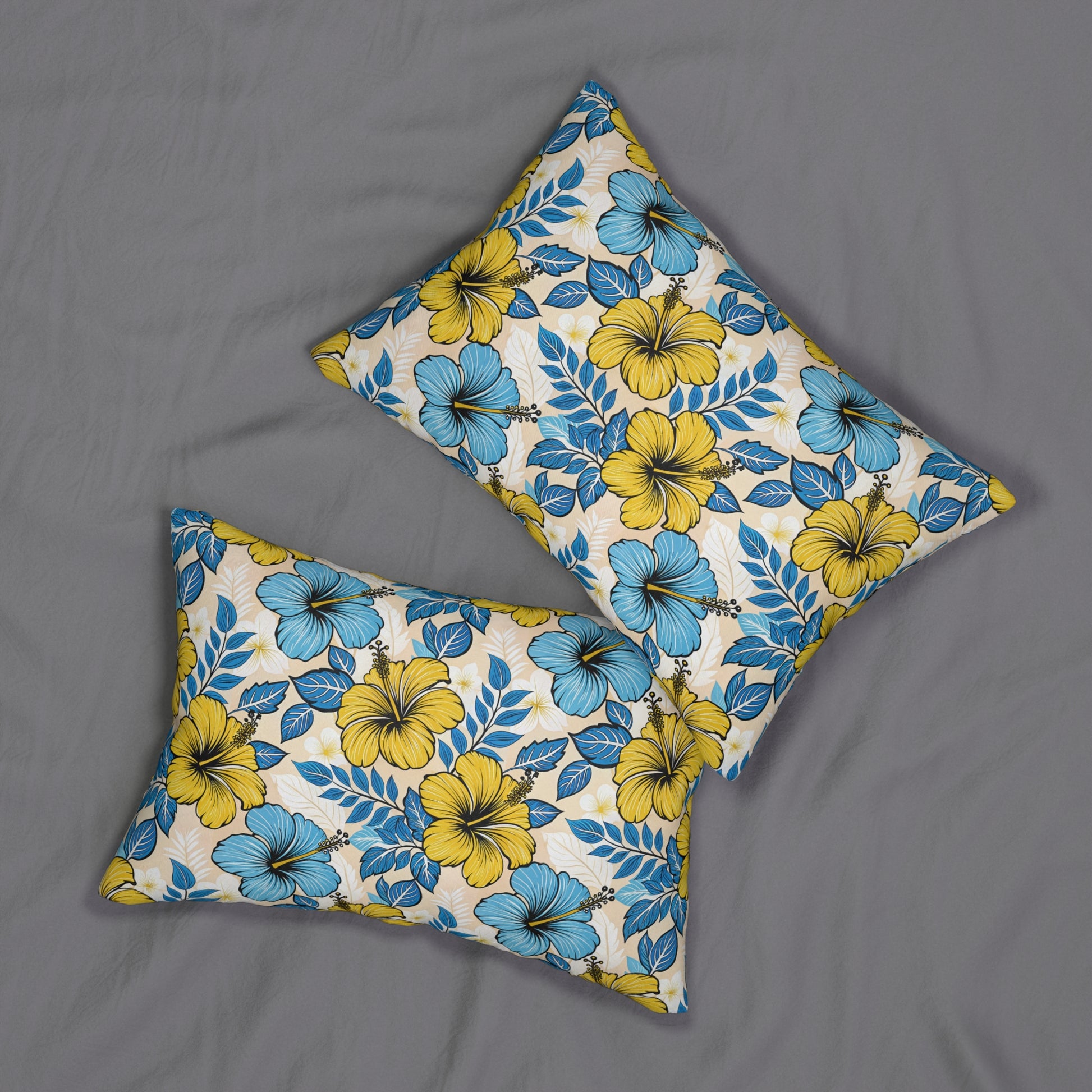 Tropical Floral Lumbar Pillow - Hawaiian Decor, Summer Vibe Cushion, Beach House Accent, Throw Pillow for Relaxation, Gift Idea