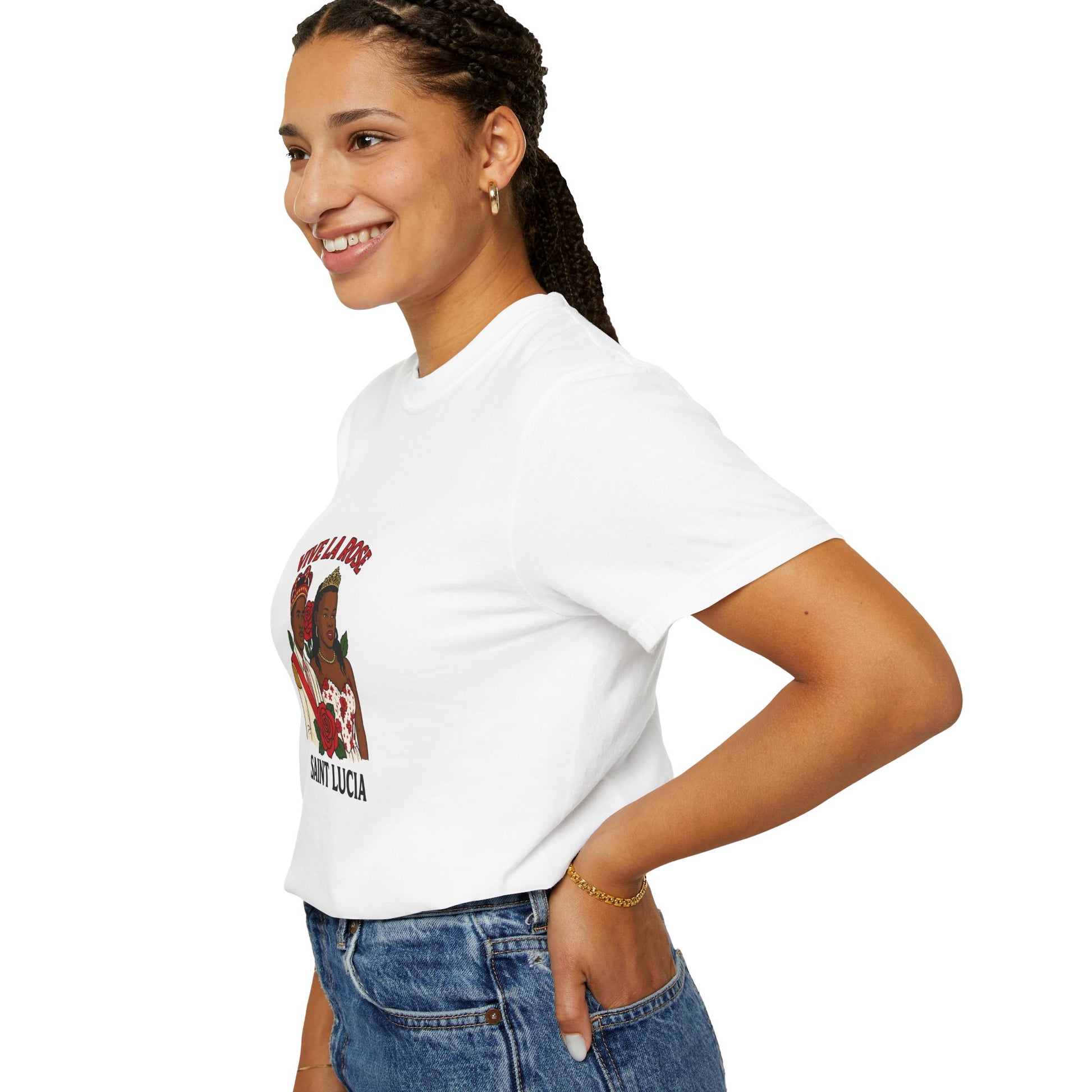 Saint Lucia Vive La Rose T-Shirt, Unisex Celebration Tee, Caribbean Culture Shirt, Gift for Festivals, Summer Wardrobe Essential