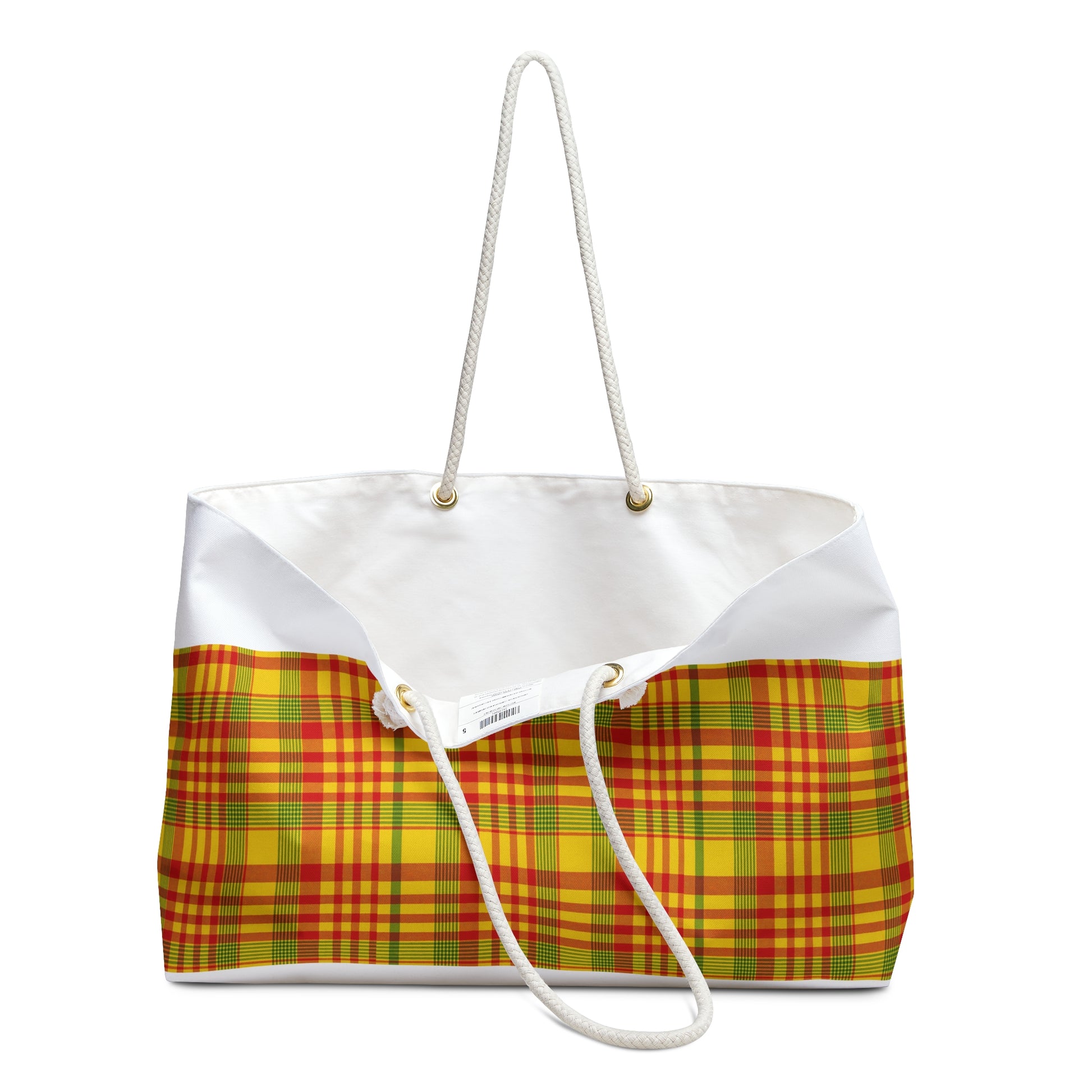 Plaid Weekender Bag, Travel Tote, Beach Bag, Gym Bag, Picnic Bag, Gift for Her
