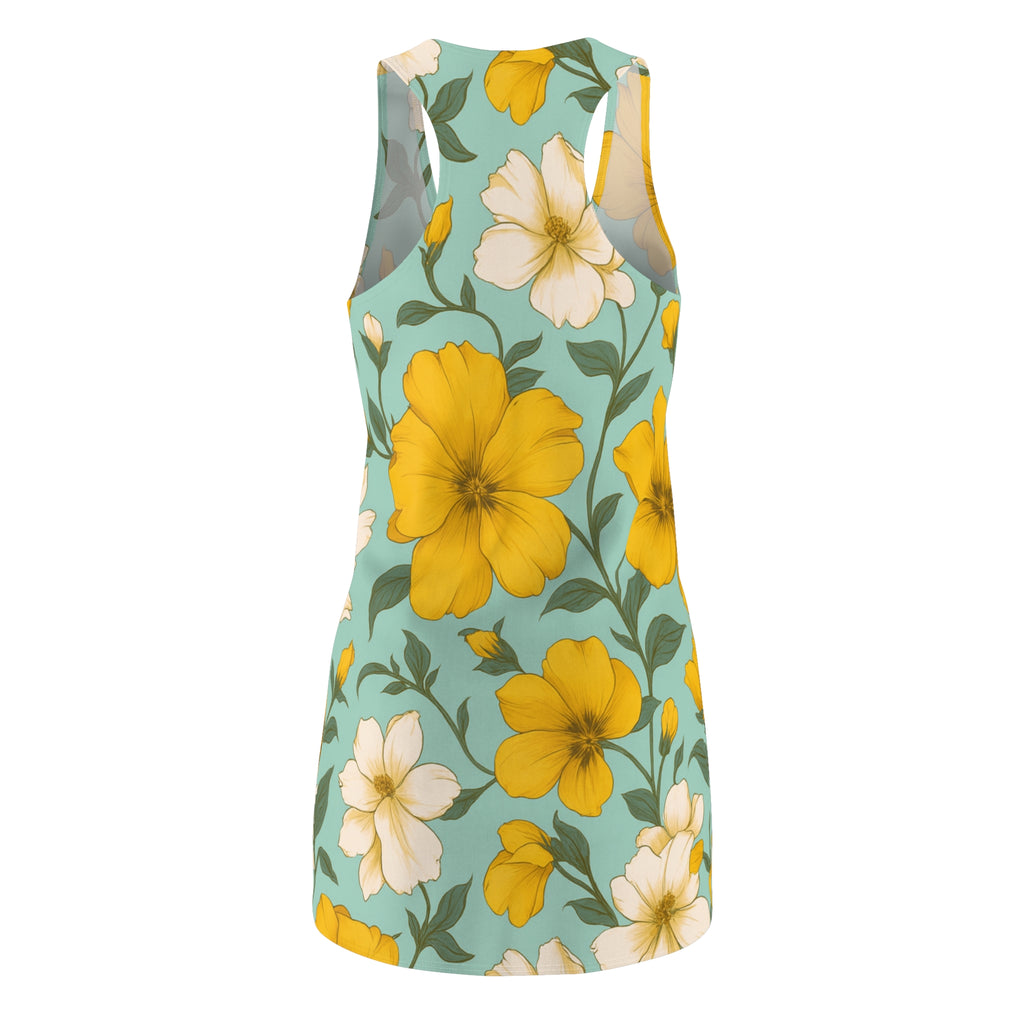 Floral Print Racerback Dress - Summer Vibes, Casual Wear, Beach Party, Spring Fashion, Gift for Her