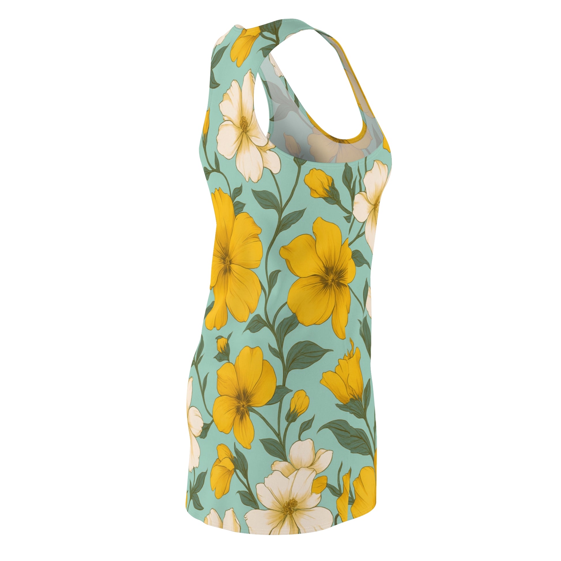 Floral Print Racerback Dress - Summer Vibes, Casual Wear, Beach Party, Spring Fashion, Gift for Her