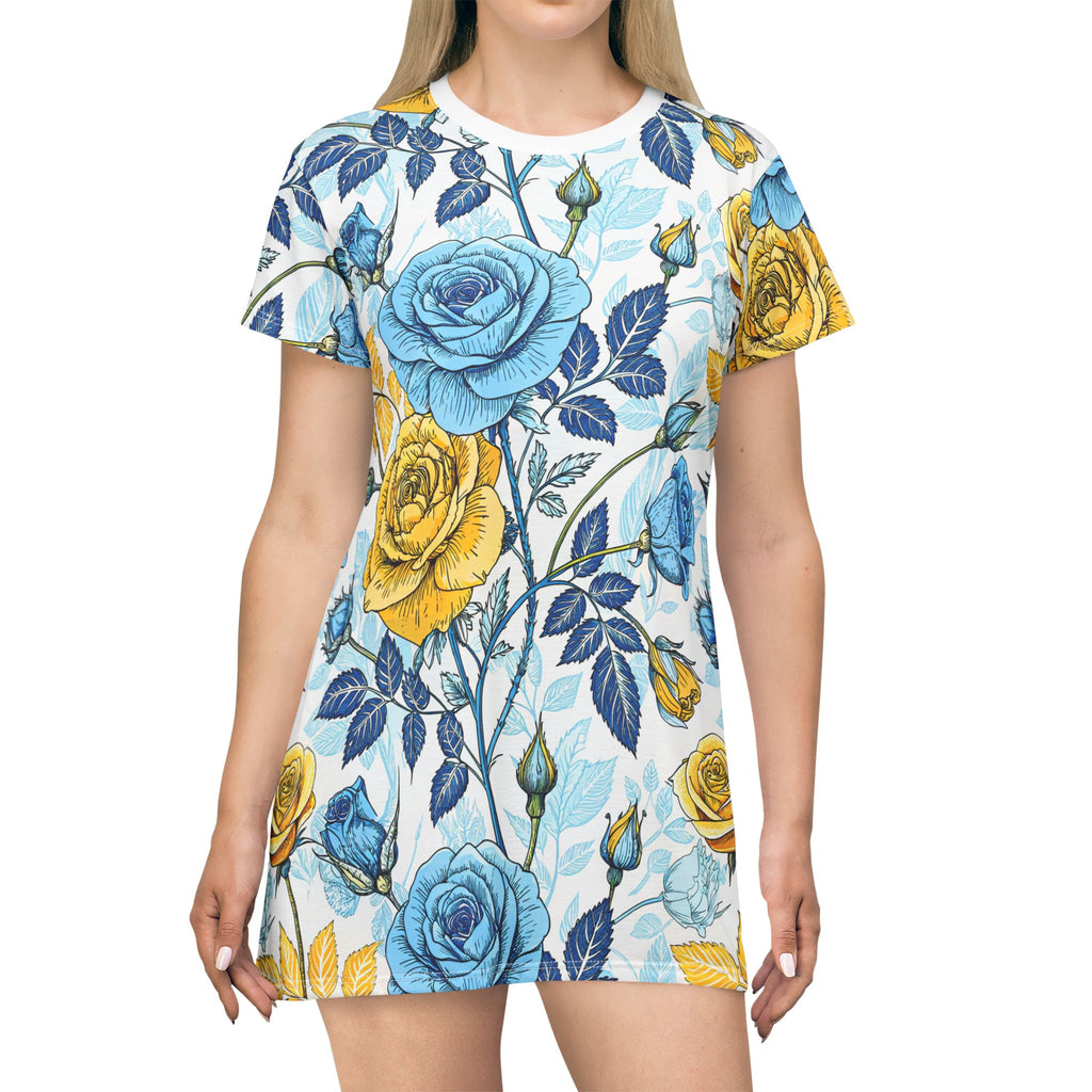 Floral T-Shirt Dress, Perfect for Spring/Summer, Casual Outings, Lounging, Garden Parties, Birthday Gifts