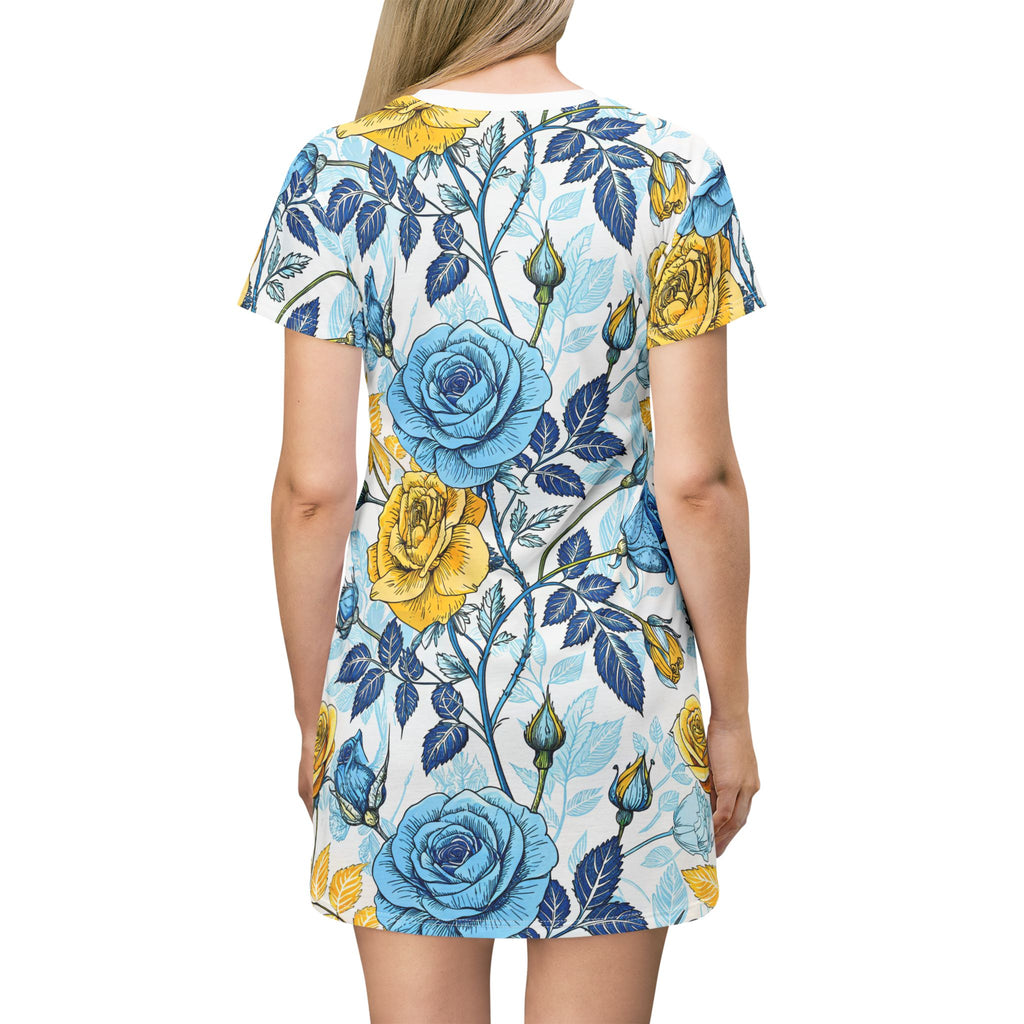 Floral T-Shirt Dress, Perfect for Spring/Summer, Casual Outings, Lounging, Garden Parties, Birthday Gifts