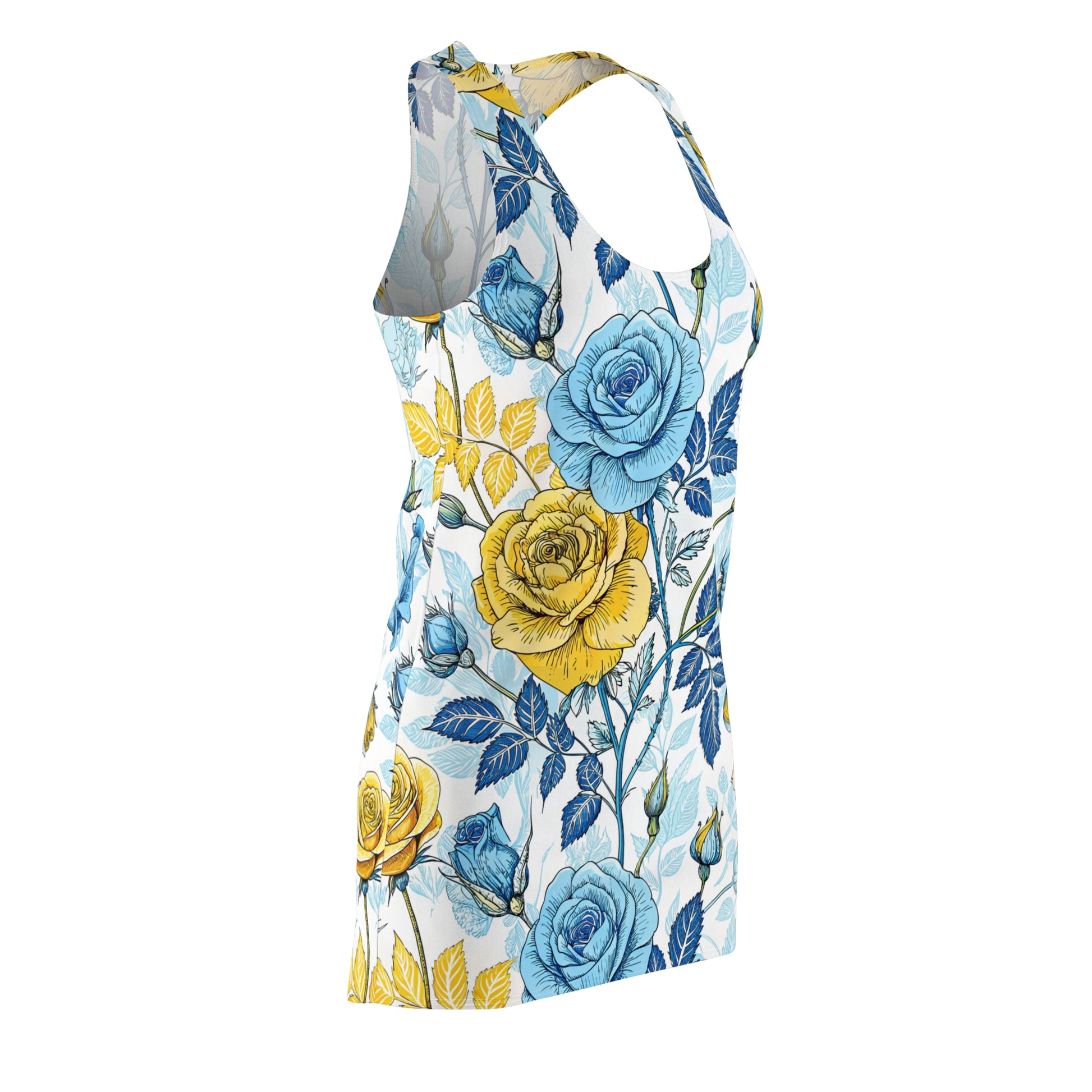 Floral Racerback Dress, Summer Fashion, Wedding Guest Outfit, Beach Dress, Casual Wear, Spring Style