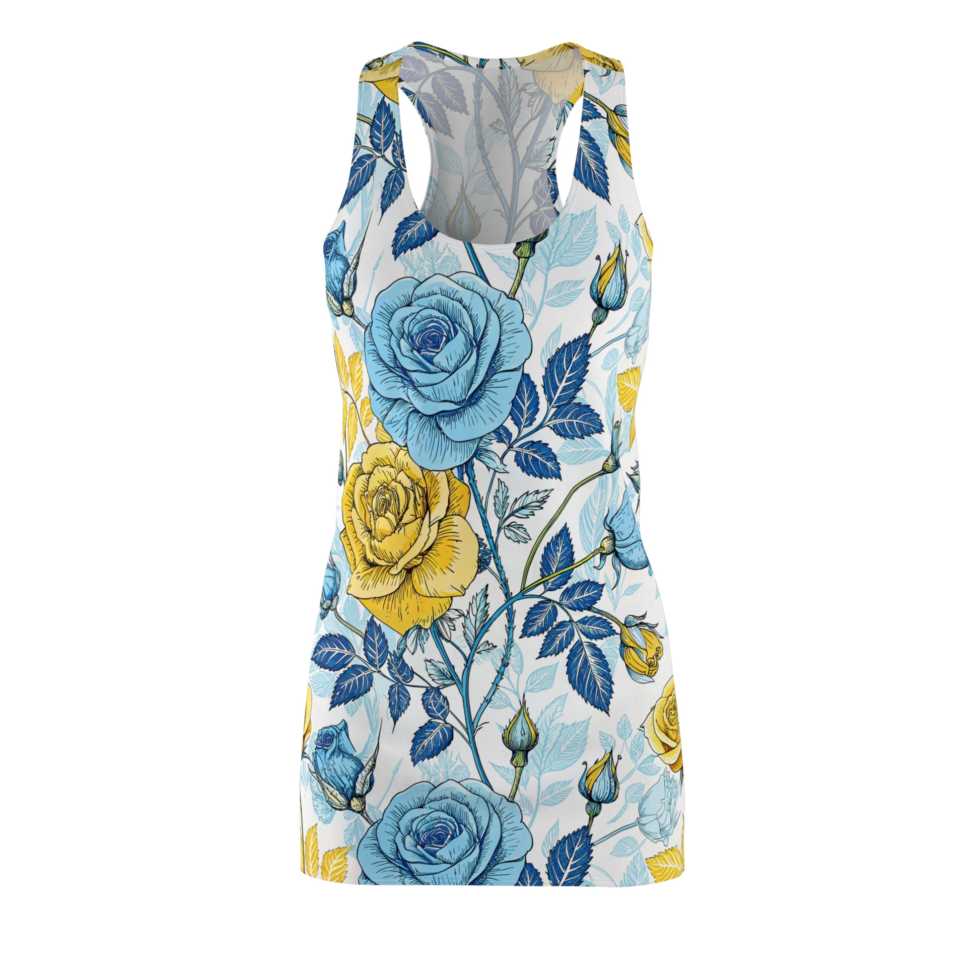 Floral Racerback Dress, Summer Fashion, Wedding Guest Outfit, Beach Dress, Casual Wear, Spring Style