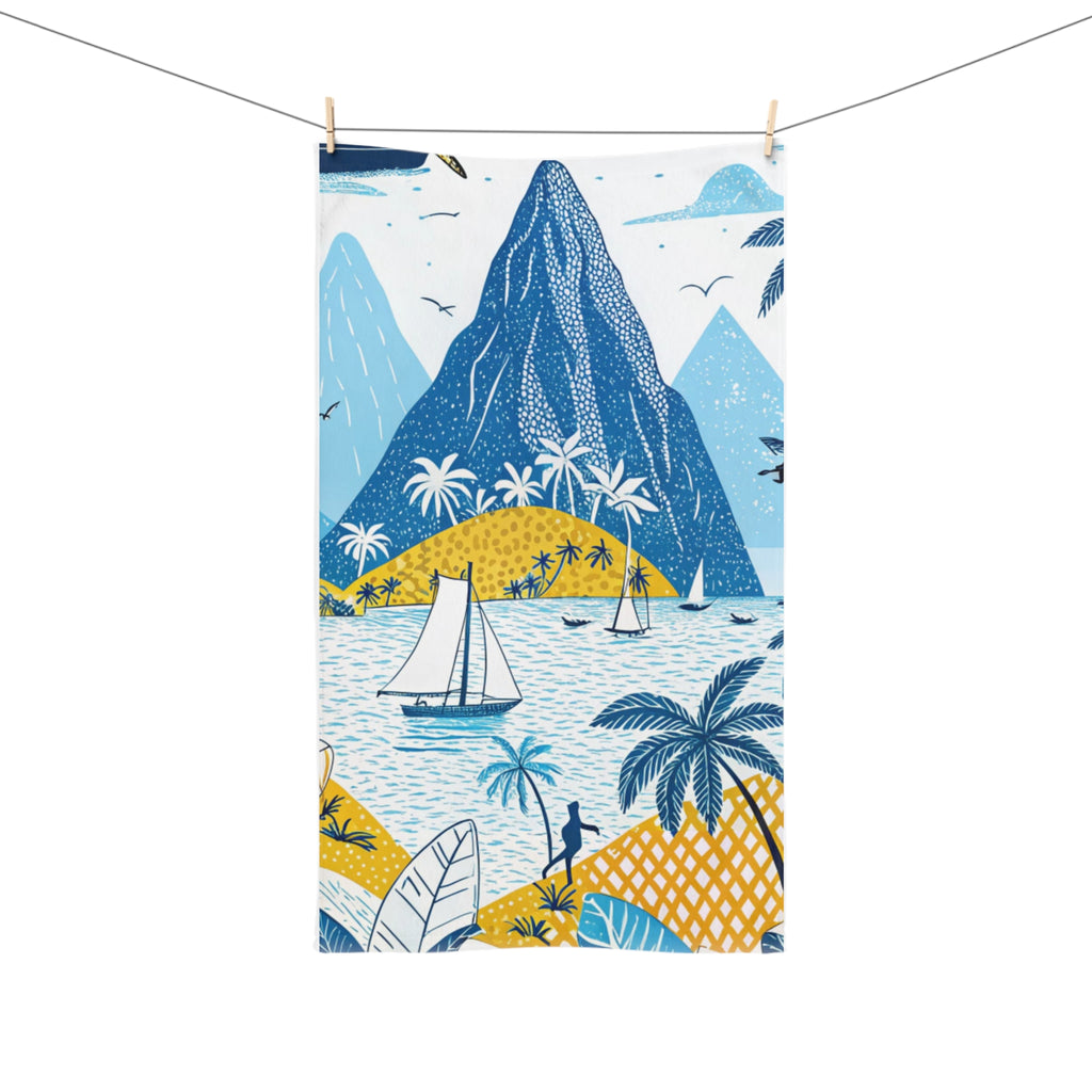 Tropical Paradise Hand Towel, Beach Decor, Summer Vibes, Kitchen Towel, Gifts for Home, Travel Enthusiasts