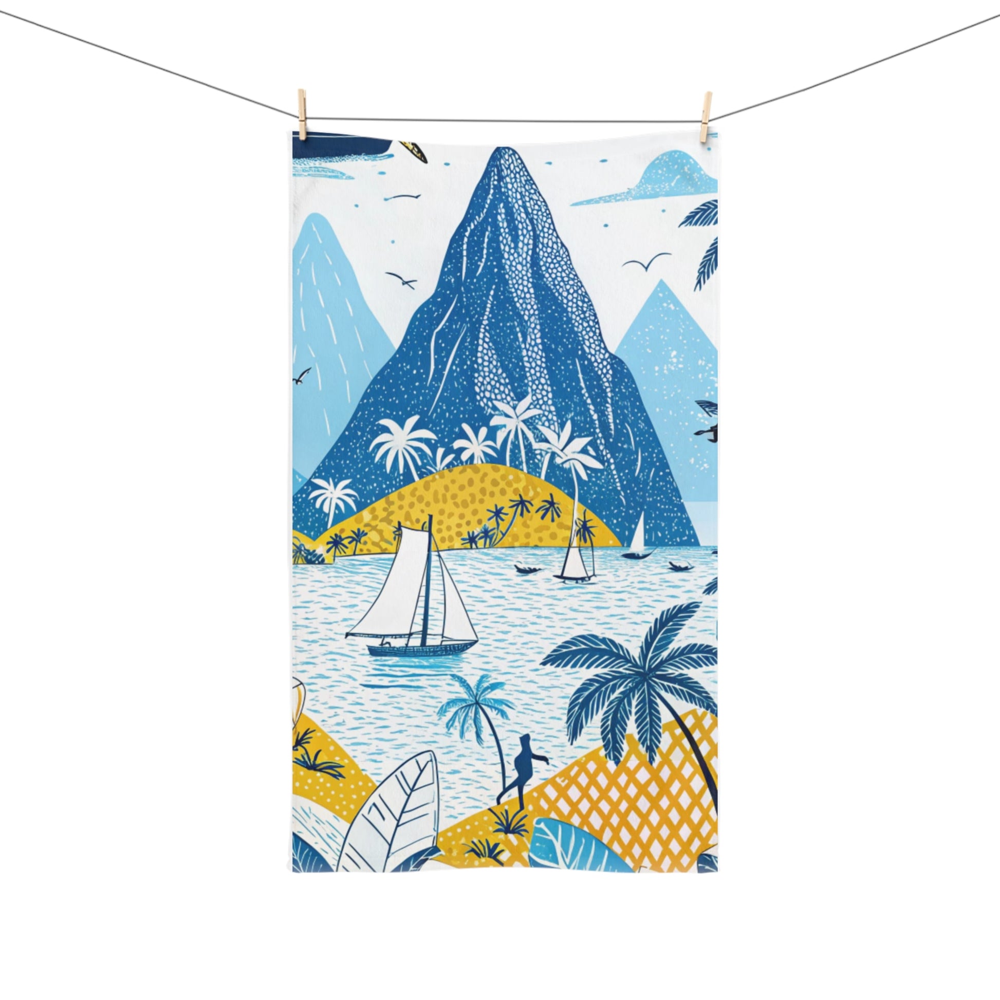 Tropical Paradise Hand Towel, Beach Decor, Summer Vibes, Kitchen Towel, Gifts for Home, Travel Enthusiasts