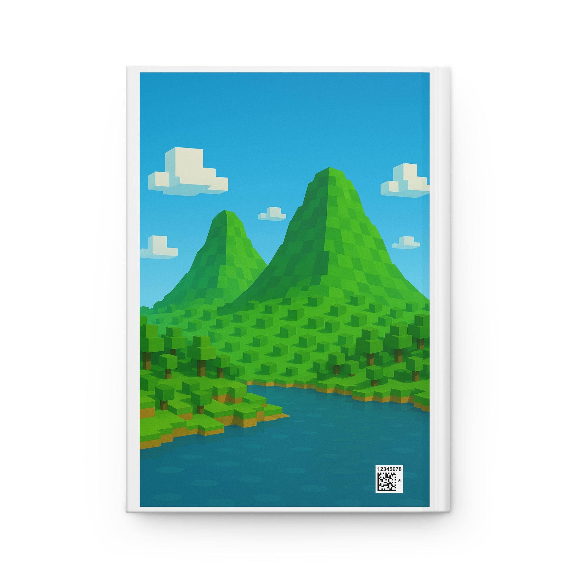 Pixelated Mountain Hardcover Journal, Nature Inspired Notebook, Travel Diary, Gift for Adventure Lovers, Eco-Friendly Journal